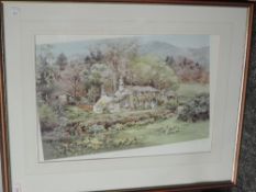 A print, after Judy Boyes, Daffodil Time Grasmere, signed, 35 x 52cm, plus frame and glazed