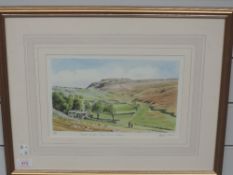 A Ltd Ed print, after Peter Annable, Ingleborough, signed and num 518/850, plus frame and glazed