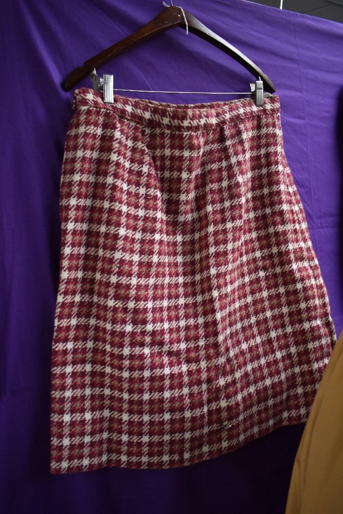 A collection of ladies vintage clothing including rain mac and wool skirt. - Image 4 of 5