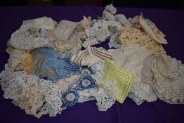 A collection of vintage and antique crotchet work and similar, including large sections of edging an