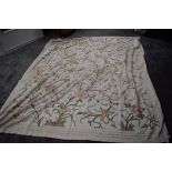 A vintage Indian crewel work embroidered throw.