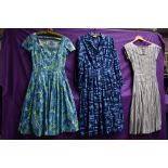 Three stunning 1950s cotton day dresses including California cottons and St Michaels.