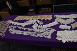 A selection of vinatge lace, crotchet and tatting.