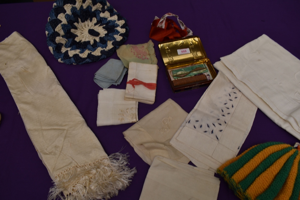 A mixed collection of ladies items and accessories including handkerchiefs, tea cosy with ceramic - Image 2 of 3