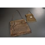 Two antique chain bags with clasp top fastening.