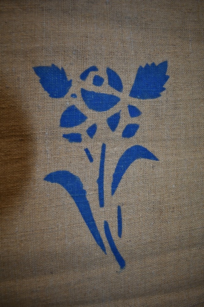 A collection of vintage Hessian pelmets/panels having printed on pattern. - Image 2 of 3