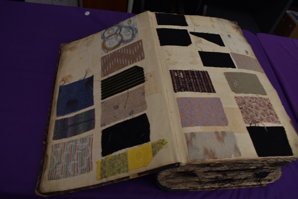 A superb piece of history in the form of a scrapbook, this contains a massive array of fabric