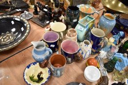 A selection of vintage pottery vases ,cups and jugs including Wades ware, Decoro and more.