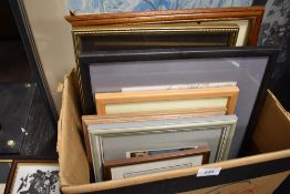 A selection of original art works prints and picture frames