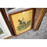 A print, Victorian horse racing interest, C19th, 40 x 30cm, plus frame