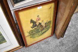 A print, Victorian horse racing interest, C19th, 40 x 30cm, plus frame