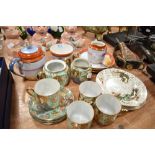 A selection of Chinese and Japanese tea wares including Phoenix ware