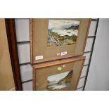 A pair of oil paintings, L Metzger, Lakes landscapes, signed and dated 1953/5, 12 x 17cm, plus frame