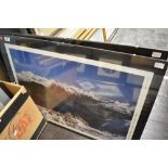 Two photographic prints framed including Highland scenes