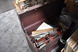 An engineers tool chest having metal case complete with contents for metal working and mechanic etc
