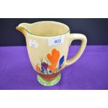 A large Clarice Cliff Crocus Bizarre jug.