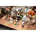 A selection of figures and figurines including Melba elephant, Beswick Donkey etc