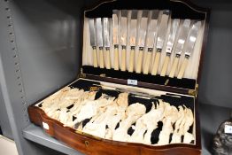 A fine cased canteen of cutlery by Harrison Fisher in the Trafalgar design