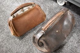 Two vintage Gladstone style leather bags