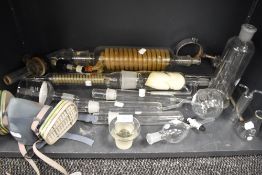 A selection of scientific glass measures and tubes for chemistry or experiments