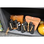 Two sets of binoculars including Horizon 7x50 and Chiyoko 10x50 both having leather cases