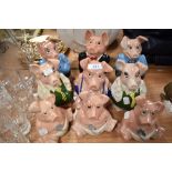 Nine ceramic money box piggy banks by Wade for Natwest bank