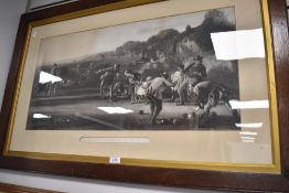 An engraving, The Bowlers, C19th, 38 x 75cm, plus frame and glazed