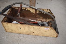 A selection of saws in metal tray