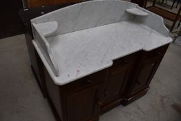 A Victorian mahogany washstand having marble top, width approx. 96cm