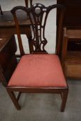A late 19th or early 20th Century Chippendale style dining chair
