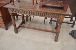 A traditional oak refectory table, having frieze drawer, approx. 126 x 61cm