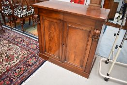 A 19th Century mahogany small sideboard double frieze drawer, width approx. 91cm