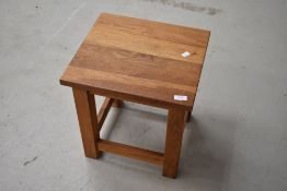 A modern oak occasional table, approx 39 x 36cm