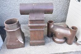 A selection of clay chimney pots