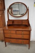 An Edwardian mahogany and inlaid dressing table