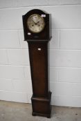 An early 20th Century oak cased 'grandmother' clock