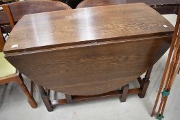A mid to late 20th Century oak gateleg table