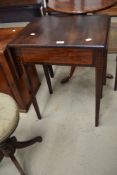 A 19th Century mahogany and inlaid night stand/occasional table having drop flaps, width approx.