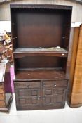 A Priory style bookcase with cupboard base