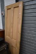 A traditional stripped pine door