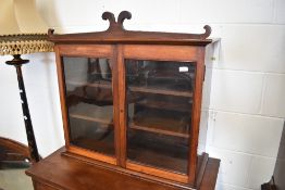 A 19th Century mahogany glazed cabinet top, width approx. 82cm