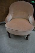 A 19th Century mahogany frame nursing chair having later dralon upholstery