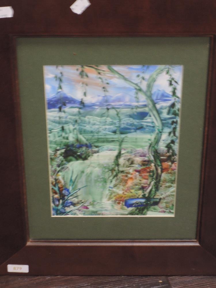 An oil painting, B, mystic forest, indistinctly signed, 29 x 20cm, plus frame and glazed - Image 2 of 2