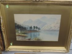 A watercolour, Milton Drinkwater, Blea Tarn and the Langdales, signed and attributed verso, 29 x