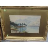 A watercolour, Milton Drinkwater, Blea Tarn and the Langdales, signed and attributed verso, 29 x