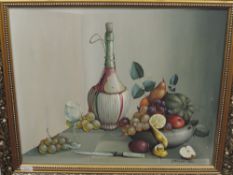 An oil painting, Reekie, still life, signed and dated 1955, 44 x 55cm, plus frame