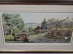 A Ltd Ed print, after Graham Carver, Thorpe Wharfdale, signed, and num 420/500, 32 x 62cm, plus