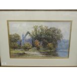 A watercolour, John Peaston, Bolton Abbey, indistinctly signed, 27 x 43cm, plus frame and glazed