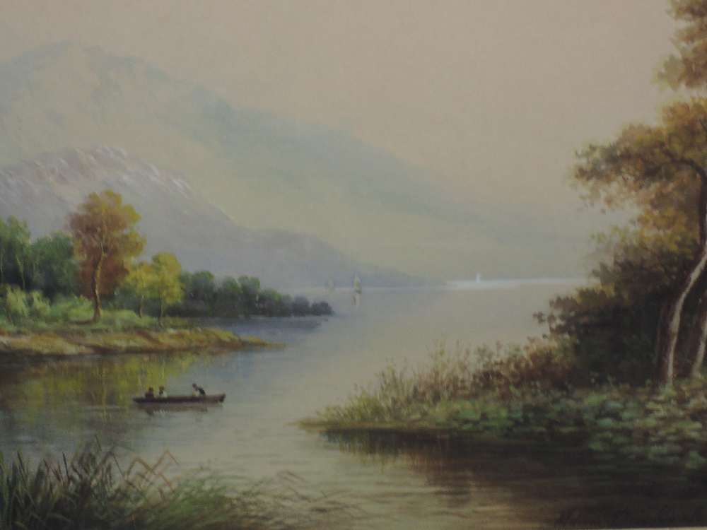 A watercolour, Milton Drinkwater, Loch Lomond, signed and attributed verso, 29 x 44cm, plus frame - Image 2 of 2