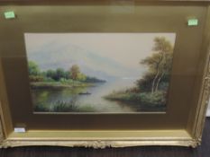 A watercolour, Milton Drinkwater, Loch Lomond, signed and attributed verso, 29 x 44cm, plus frame